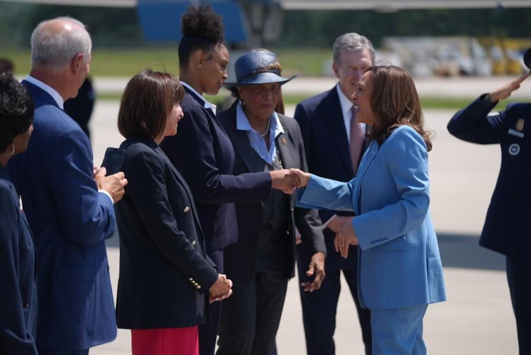 Rep. Adams with Vice President Harris