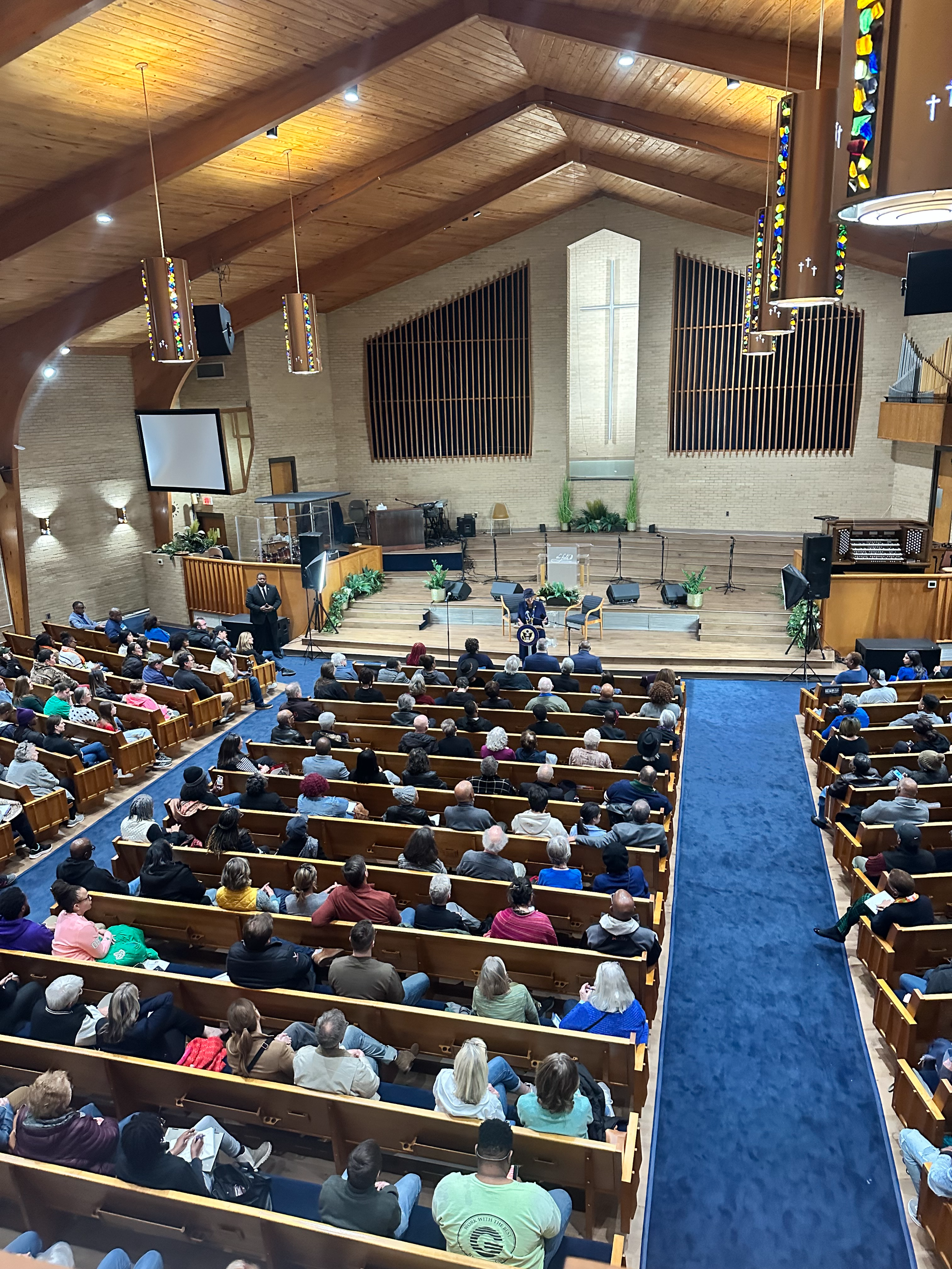 Rep. Adams Speaks with Constituents During Town Hall
