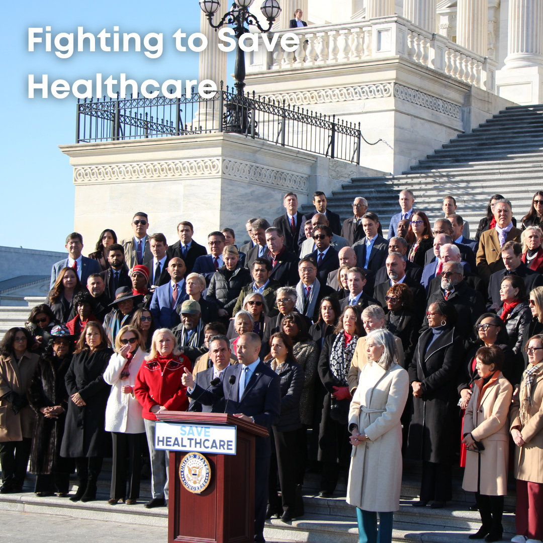 Rep. Adams stands with House Democrats at a press conference