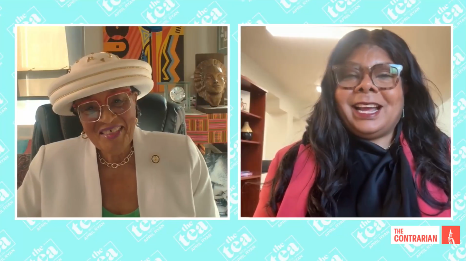 Rep. Adams participates in an interview with April Ryan via Zoom