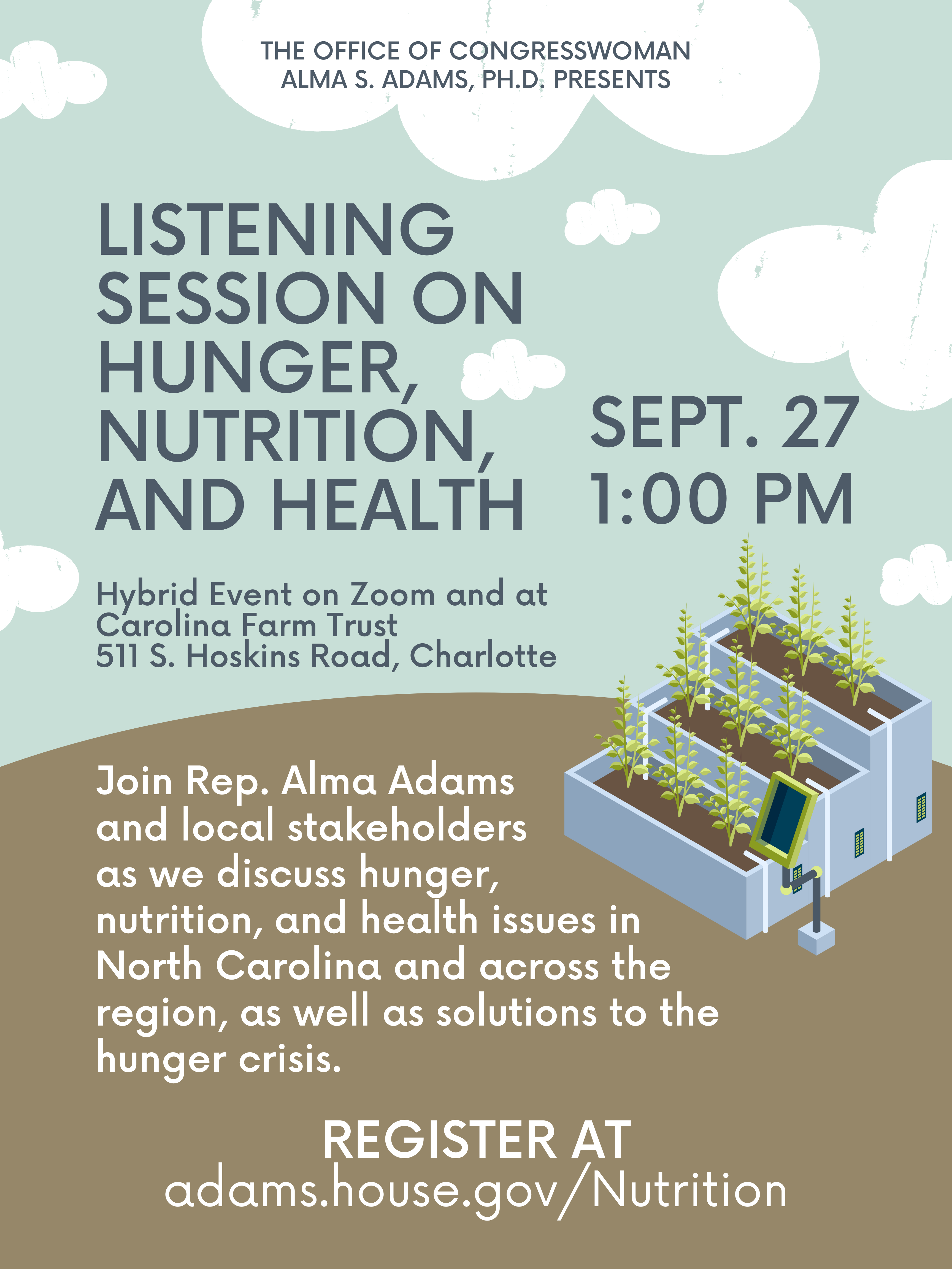 Listening Session on Hunger Nutrition and Health Flyer