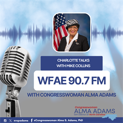 announcement of Rep Adams on Charlotte Talks