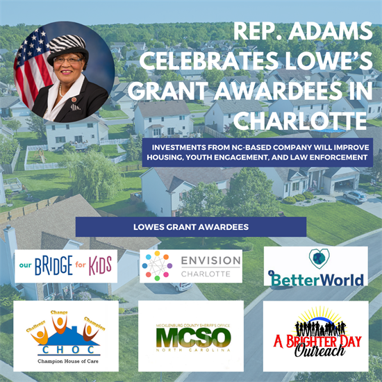 Rep Adams celebrates Lowe's grantees in Charlotte