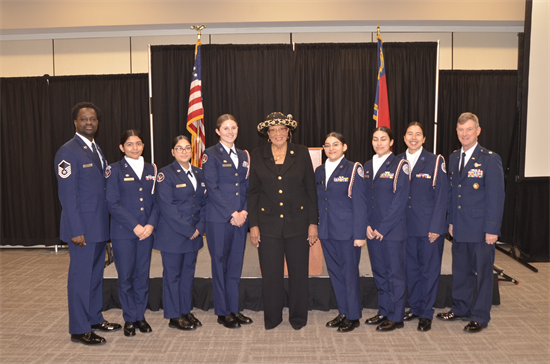 Rep. Adams with ROTC Students