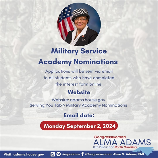Rep Adams Military Nominations