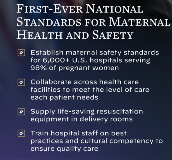 List of Maternal Care standards 2024
